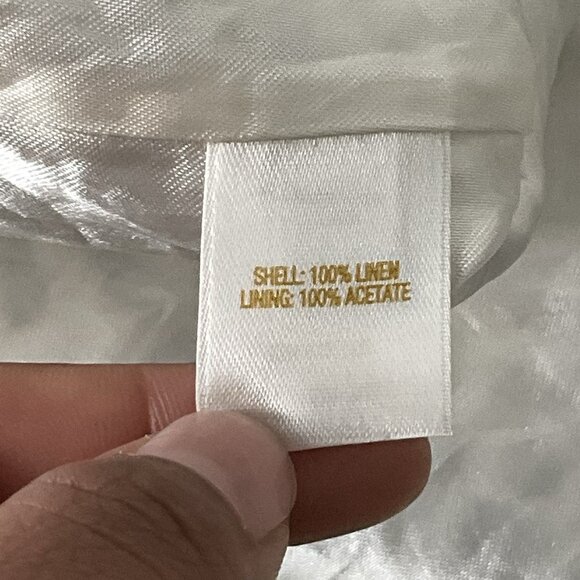 Kate Spade Dress Women Sz M 100% Linen Brushstroke Dot‎ Print Ruffle V-Neck Midi - Picture 8 of 14